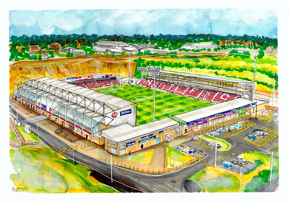Sixfields Map Sixfields Stadium. Home of Northampton Town FC – Matthew Hutton Fine Artist